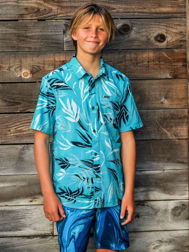 z0zr081183_electric_blue_boys_bleeding_leaf_short_sleeve_shirt_volcom_clothing.jpg Z0ZR081183 Electric Blue Boys Bleeding Leaf Short Sleeve Shirt Volcom Clothing - Image 1