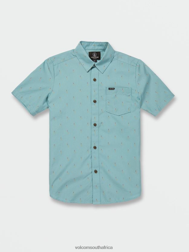 Z0ZR081185 Cali Blue Heather Boys Graffen Short Sleeve Shirt Volcom Clothing - Image 7