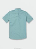 Z0ZR081185 Cali Blue Heather Boys Graffen Short Sleeve Shirt Volcom Clothing - Image 9