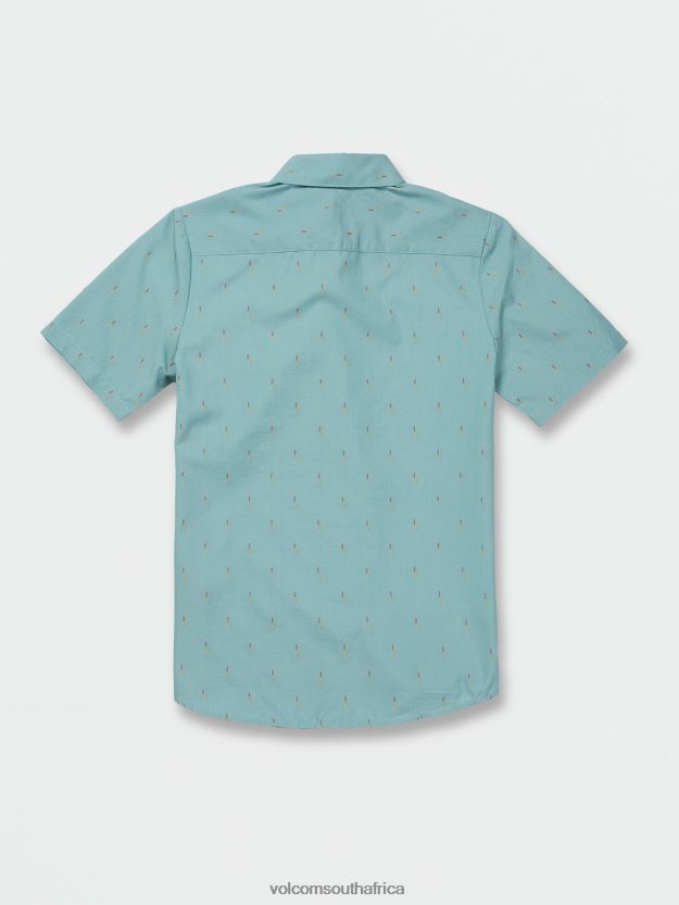 Z0ZR081185 Cali Blue Heather Boys Graffen Short Sleeve Shirt Volcom Clothing - Image 9