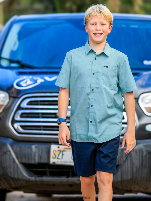 z0zr081185_cali_blue_heather_boys_graffen_short_sleeve_shirt_volcom_clothing.jpg Z0ZR081185 Cali Blue Heather Boys Graffen Short Sleeve Shirt Volcom Clothing - Image 1