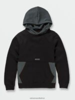 Z0ZR081186 Black Boys Forzee Pullover Hoodie Volcom Clothing - Image 4