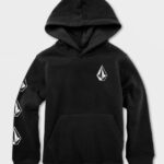 Z0ZR081189 Black Boys Iconic Stone Pullover Sweatshirt Volcom Clothing
