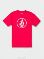 Z0ZR08118 Ribbon Red Men Circle Stone Short Sleeve Tee Volcom Clothing