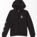 Z0ZR081192 Black Boys Iconic Stone Zip Jacket Volcom Clothing