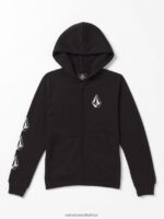 Z0ZR081192 Black Boys Iconic Stone Zip Jacket Volcom Clothing