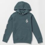 Z0ZR081194 Dark Slate Boys Stone Hoodie Volcom Clothing