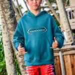 Z0ZR081198 Ocean Teal Boys Strike Hood Pullover Sweatshirt Volcom Clothing