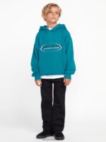 Z0ZR081200 Ocean Teal Boys Strike Hood Pullover Sweatshirt Volcom Clothing