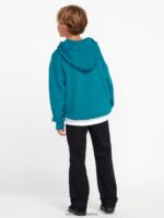 Z0ZR081200 Ocean Teal Boys Strike Hood Pullover Sweatshirt Volcom Clothing - Image 3