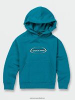 Z0ZR081200 Ocean Teal Boys Strike Hood Pullover Sweatshirt Volcom Clothing - Image 6