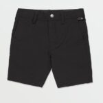 Z0ZR081205 Black Out Boys Understoned Elastic Waist Hybrid Shorts Volcom Clothing