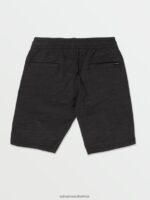 Z0ZR081211 Black Boys Understoned Elastic Waist Hybrid Shorts Volcom Clothing - Image 3