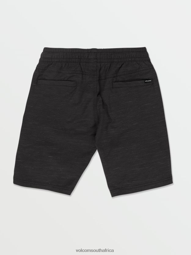 Z0ZR081211 Black Boys Understoned Elastic Waist Hybrid Shorts Volcom Clothing - Image 3