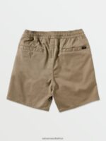 Z0ZR081214 Khaki Boys Frickin Elastic Shorts Volcom Clothing - Image 3