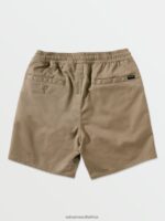 Z0ZR081215 Khaki Boys Frickin Elastic Shorts Volcom Clothing - Image 2