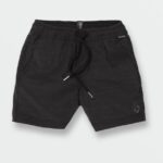Z0ZR081216 Black Boys Understoned Elastic Waist Hybrid Shorts Volcom Clothing