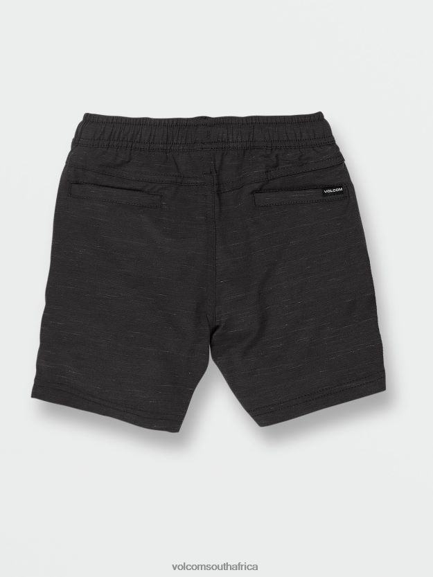 Z0ZR081216 Black Boys Understoned Elastic Waist Hybrid Shorts Volcom Clothing - Image 3
