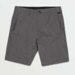 Z0ZR081219 Charcoal Heather Boys Frickin Cross Shred Static Shorts Volcom Clothing