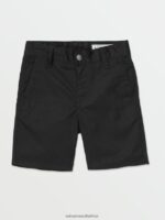 Z0ZR081221 Black Boys Frickin Chino Shorts Volcom Clothing