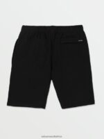 Z0ZR081225 Black Boys Iconic Stone Fleece Shorts Volcom Clothing - Image 2