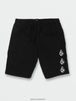 Z0ZR081225 Black Boys Iconic Stone Fleece Shorts Volcom Clothing - Image 7