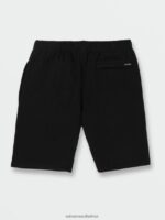 Z0ZR081225 Black Boys Iconic Stone Fleece Shorts Volcom Clothing - Image 10