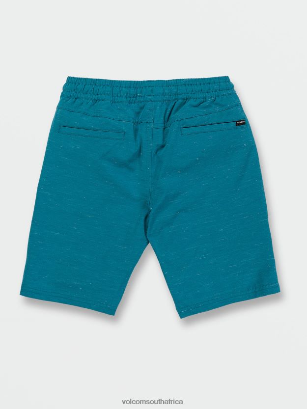Z0ZR081231 Ocean Teal Boys Understoned Elastic Waist Hybrid Shorts Volcom Clothing - Image 3