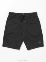 Z0ZR081233 Black Boys So Meshed Up Elastic Waist Shorts Volcom Clothing