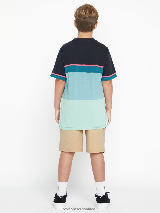 Z0ZR081236 Almond Boys Understoned Elastic Waist Hybrid Shorts Volcom Clothing - Image 2
