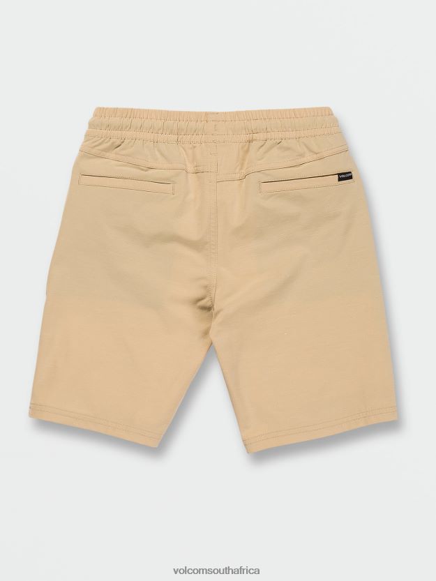 Z0ZR081236 Almond Boys Understoned Elastic Waist Hybrid Shorts Volcom Clothing - Image 7