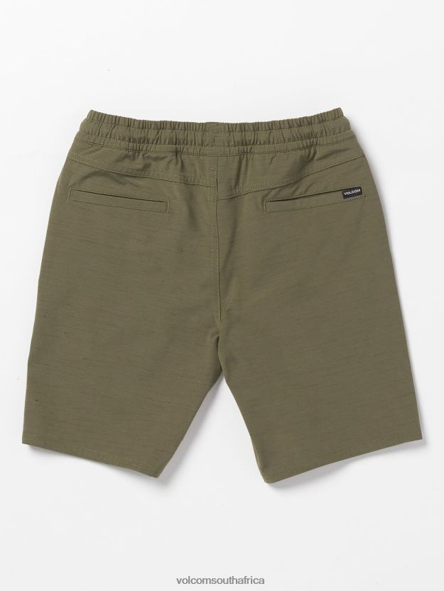 Z0ZR081238 Bison Boys Understoned Elastic Waist Hybrid Shorts Volcom Clothing - Image 3