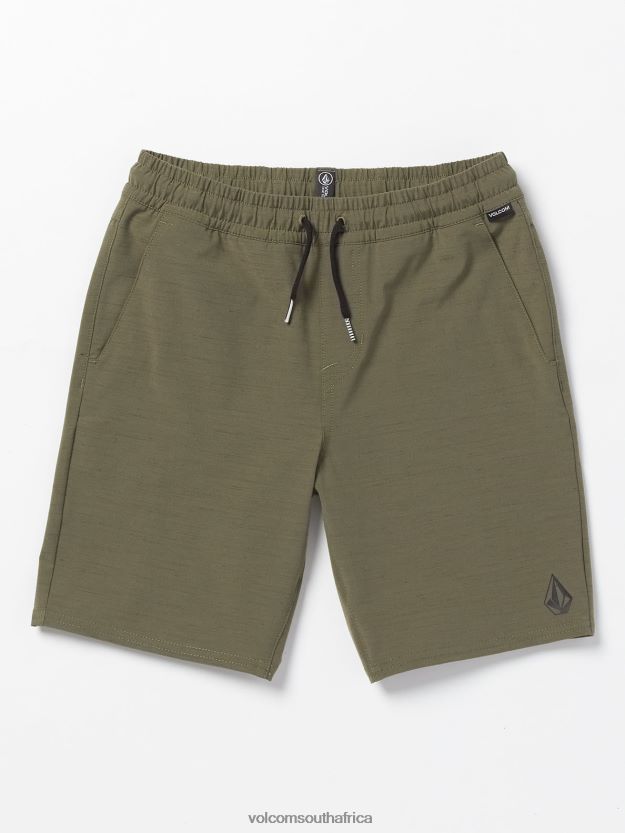 Z0ZR081238 Bison Boys Understoned Elastic Waist Hybrid Shorts Volcom Clothing - Image 1