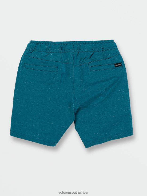 Z0ZR081239 Ocean Teal Boys Understoned Elastic Waist Hybrid Shorts Volcom Clothing - Image 2