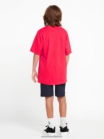 Z0ZR081240 Navy Boys New Aged Stone Elastic Waist Shorts Volcom Clothing - Image 3