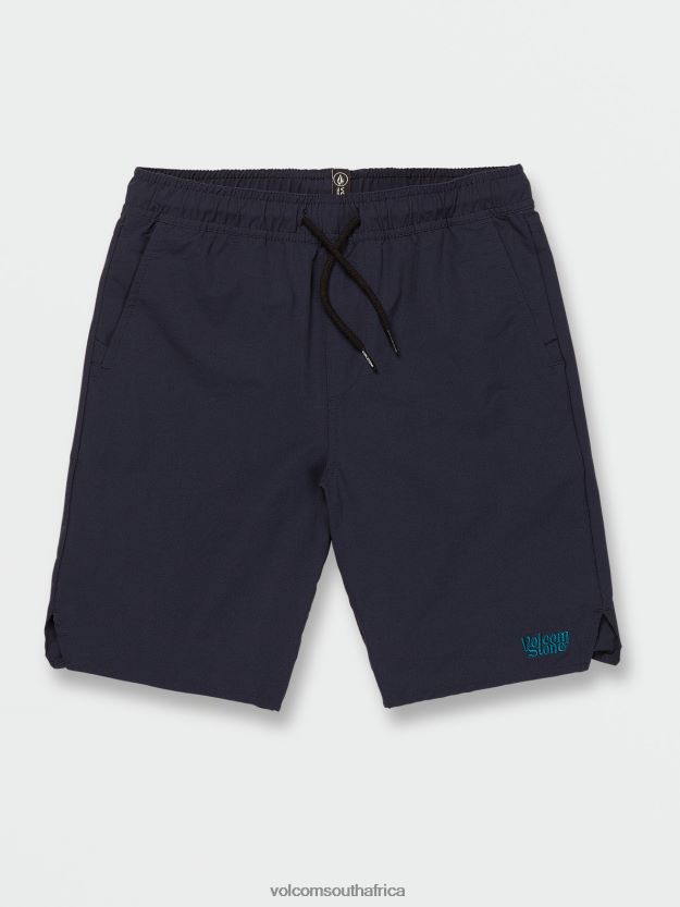 Z0ZR081240 Navy Boys New Aged Stone Elastic Waist Shorts Volcom Clothing - Image 5