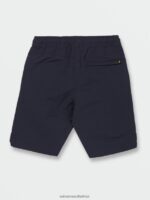 Z0ZR081240 Navy Boys New Aged Stone Elastic Waist Shorts Volcom Clothing - Image 6