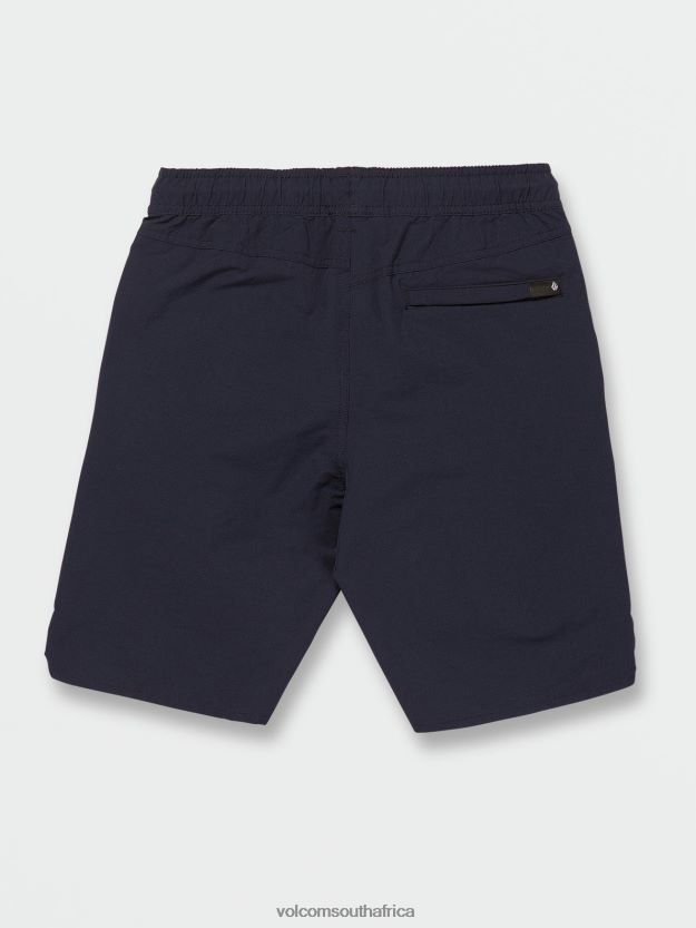Z0ZR081240 Navy Boys New Aged Stone Elastic Waist Shorts Volcom Clothing - Image 6