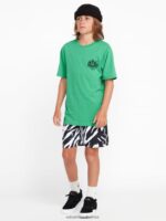 Z0ZR081246 Black Boys Stone Party Animals Elastic Waist Trunks Volcom Clothing - Image 2