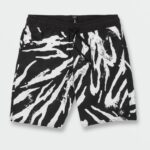 Z0ZR081246 Black Boys Stone Party Animals Elastic Waist Trunks Volcom Clothing