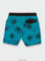 Z0ZR081252 Electric Blue Boys Polly Pack Elastic Waist Trunks Volcom Clothing - Image 2