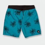 Z0ZR081252 Electric Blue Boys Polly Pack Elastic Waist Trunks Volcom Clothing