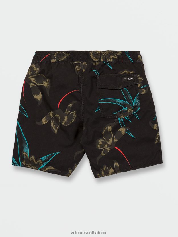 Z0ZR081257 Black Combo Boys Polly Pack Elastic Waist Trunks Volcom Clothing - Image 5