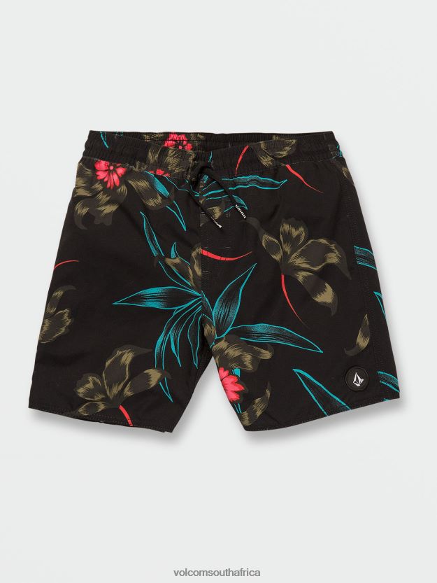 Z0ZR081257 Black Combo Boys Polly Pack Elastic Waist Trunks Volcom Clothing - Image 7