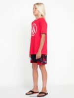 Z0ZR081258 Red Boys Saturate Elastic Waist Trunks Volcom Clothing