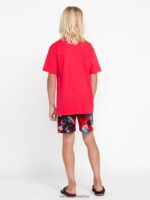 Z0ZR081258 Red Boys Saturate Elastic Waist Trunks Volcom Clothing - Image 3