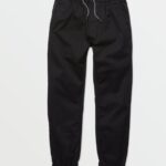 Z0ZR081261 Black Boys Frickin Slim Jogger Pants Volcom Clothing