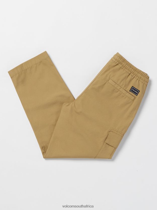 Z0ZR081266 Dark Khaki Boys March Cargo Elastic Waist Pants Volcom Clothing - Image 2