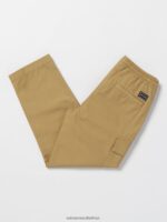 Z0ZR081266 Dark Khaki Boys March Cargo Elastic Waist Pants Volcom Clothing - Image 3