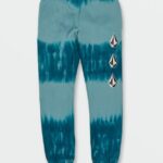 Z0ZR081269 Coastal Blue Boys Iconic Stone Plus Fleece Elastic Waist Pants Volcom Clothing